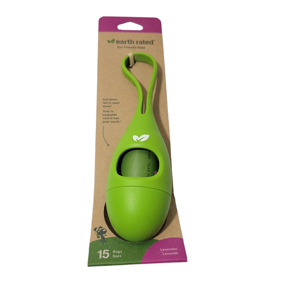 Earth Rated Dog Poop Container with 15 Lavender Scented Poop Bags